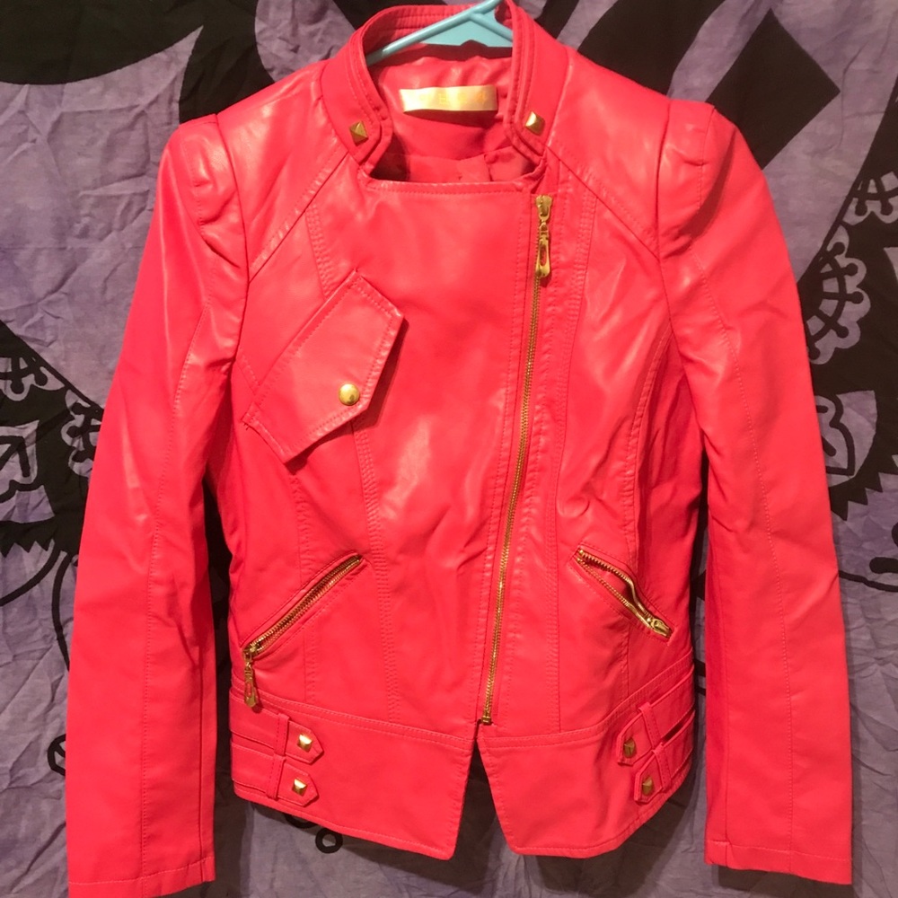 Pink leather jacket